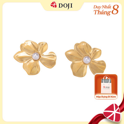 Hoa Tai nữ Floria Grace hình hoa mạ vàng cao cấp, hiện đại, trẻ trung, đi chơi đi làm - DOJI
