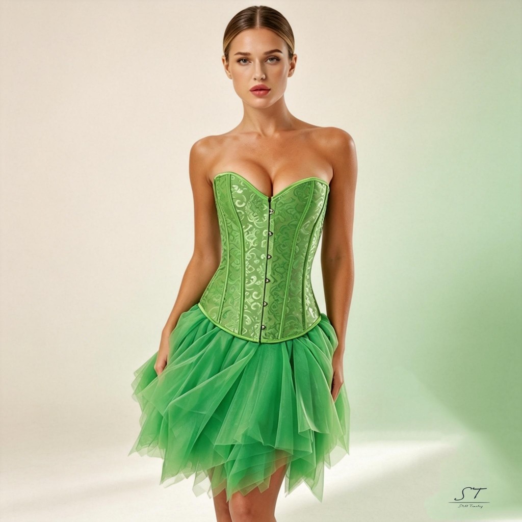 CY03-Áo Corset nữ Áo hoa Bustier Overbust Boned Strapless Shapewear