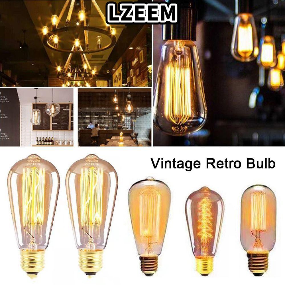 LZEEM Dây Tóc Sáng 40W Đèn Bóng Vàng Cổ Trang Trí Đèn Edison