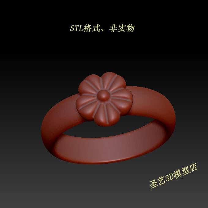 Nhẫn Hoa A2866 Hoa Văn Ba Chiều Ba Chiều Họa Tiết Khắc Tròn 3D In Định Dạng STL Mô Hình 3D