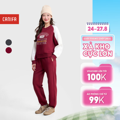 Bộ quần áo nữ thu đông dài tay có hình in CANIFA 6ST25C002
