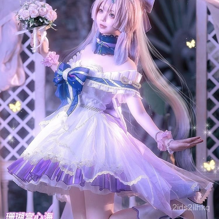 Trang phục cosplay Sangonomiya Kokomi Genshin Impact váy lễ hội lộng lẫy chuẩn game