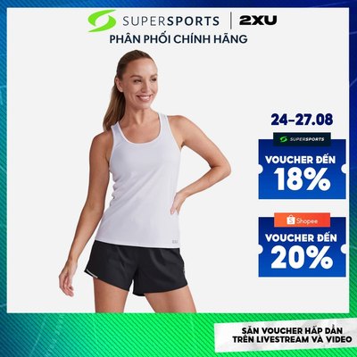 Áo Ba Lỗ Nữ 2XU Aero Singlet - Trắng - WR6928a-WHT/SRF