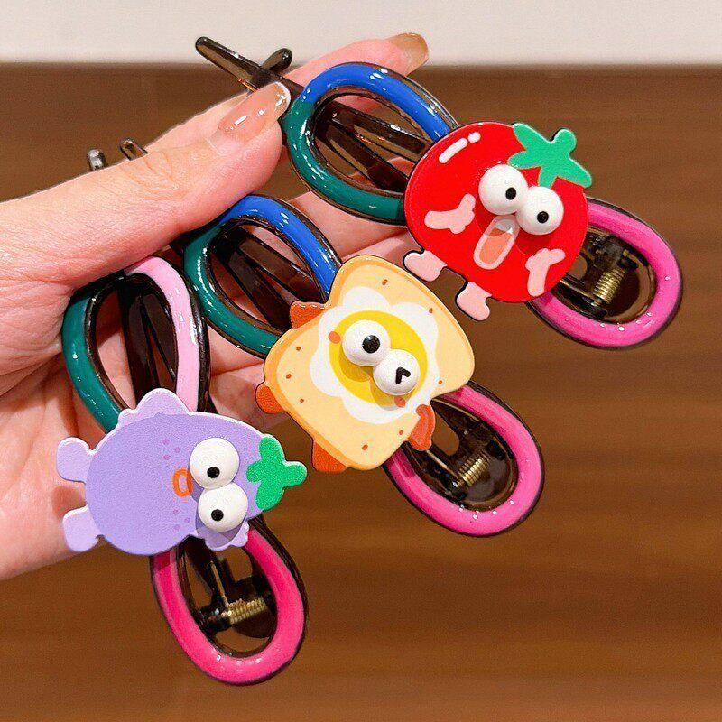 TQ~Children's Hair Accessories for Girls, New Cartoon Twist Clips, Elegant Hair Clips for Girls' Bac