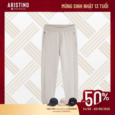 [NEW] Quần Dài Nam Aristino Màu Be Mặc Thu Đông Vải Bông Giữ Ấm Tốt Form Regular Fit APA006BS0