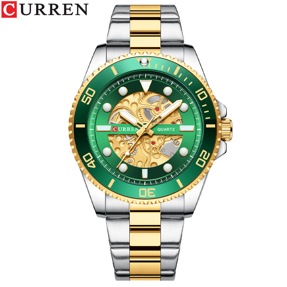Đồng hồ nam thạch anh doanh nhân CURREN / CURREN 8412 Đồng hồ nam dây thép chính hãng tròn chống nướ