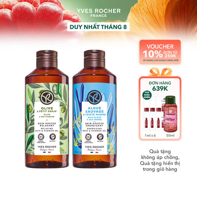 Combo 2 sữa tắm dạng gel hương oliu và hương biển Yves Rocher 400mlx2