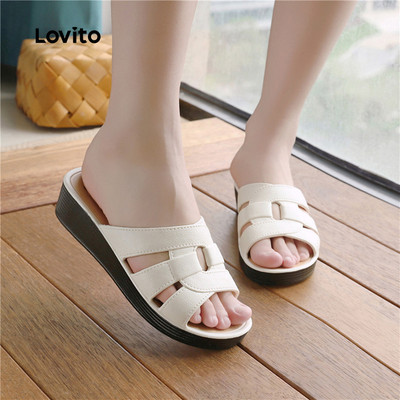 Lovito Sandal Đế Bằng Kiểu Hàn Quốc Đơn Giản Thoải Mái Dành Cho Nữ LFA103148