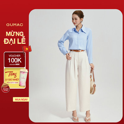 Quần Tây Nữ GUMAC Phom Ống Cong Hiện Đại Hai Ly Thân Trước Lưng Bản 4cm Chỉn Chu Tinh Tế QG06062