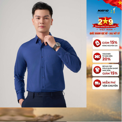 Áo Sơ mi nam dài tay May10 form RegularFit mã 010125130 AK584