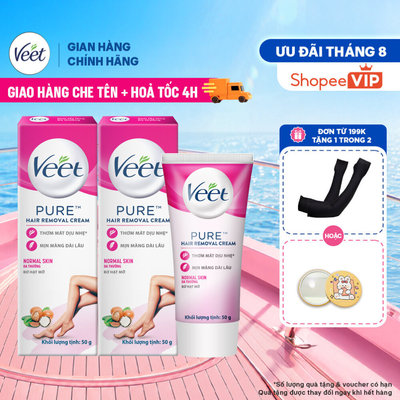 [HỎA TỐC 4H] [Mới] Combo 2 Kem tẩy lông Veet Pure cho da thường 50g, công thức cải tiến