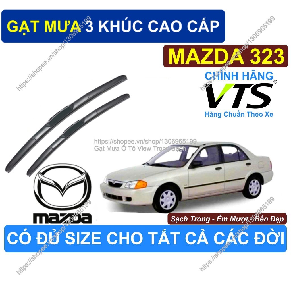 Gạt Mưa 3 Khúc Cao Cấp, Gạt Mưa Trong Sạch Kính Lái Mazda 323, Cặp Gạt Mưa Kính L.ái Mazda 323,  Maz