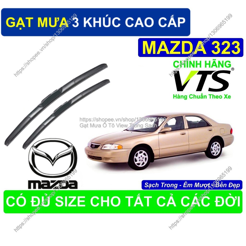 Gạt Mưa 3 Khúc Cao Cấp, Gạt Mưa Silicon Nano Kính Lái Mazda 323, Cặp Gạt Mưa K.ính Lái Mazda 323,  M
