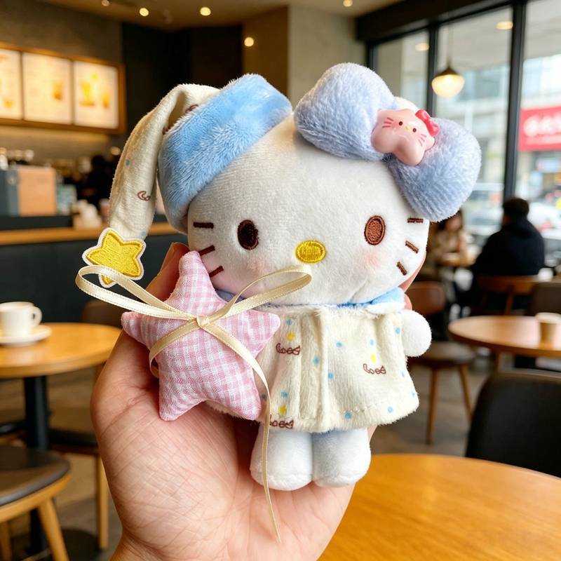 Good Night Pajamas Kitten Handbag Pendant Cute Plush XINGX Hello Kitty Doll Schoolbag Ornaments Girl