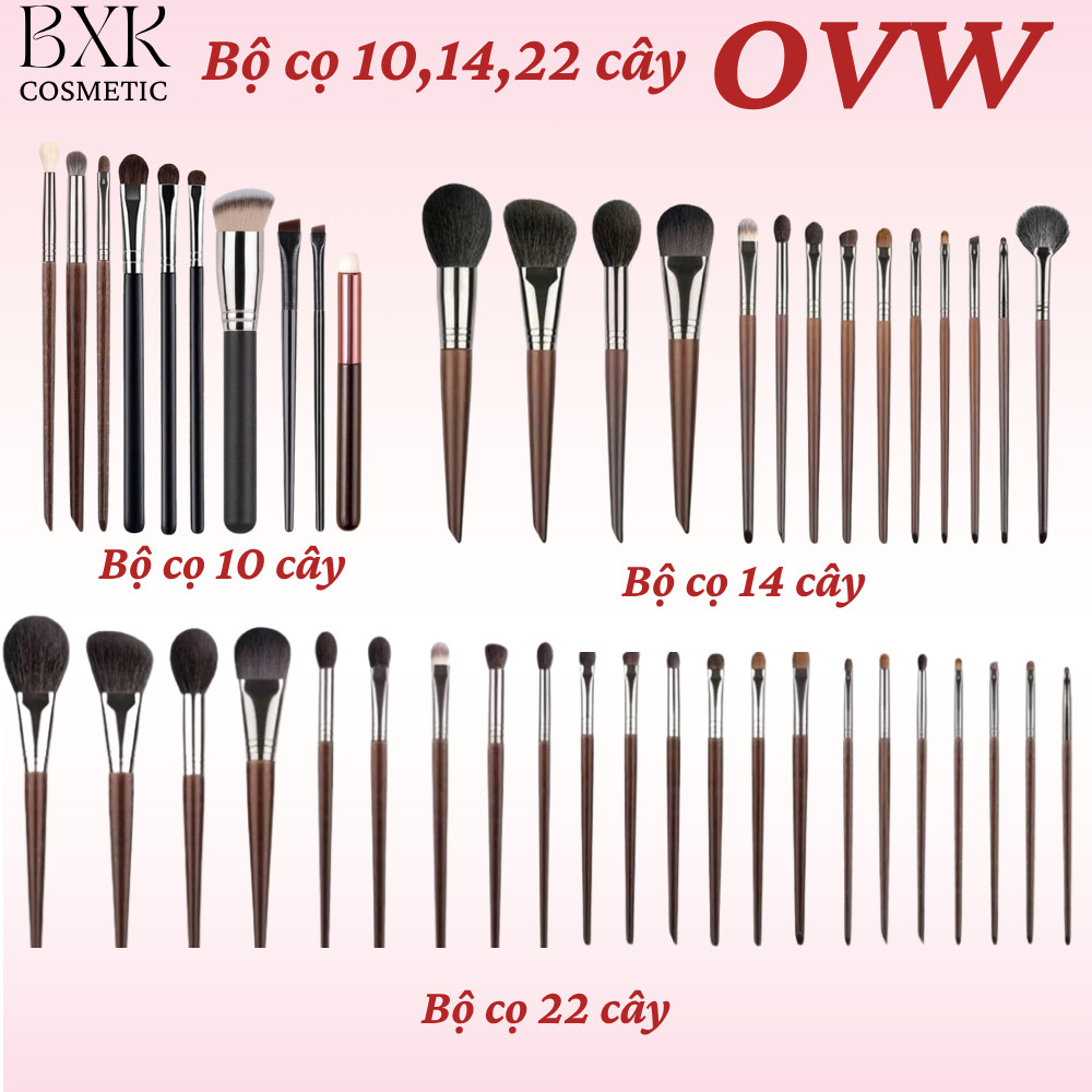 Bộ Cọ OVW Trang Điểm 22, 14 Cây Mềm Mịn Bám Phấn Trang Điểm Chuyên Dụng Cao Cấp BXK COSMETICS