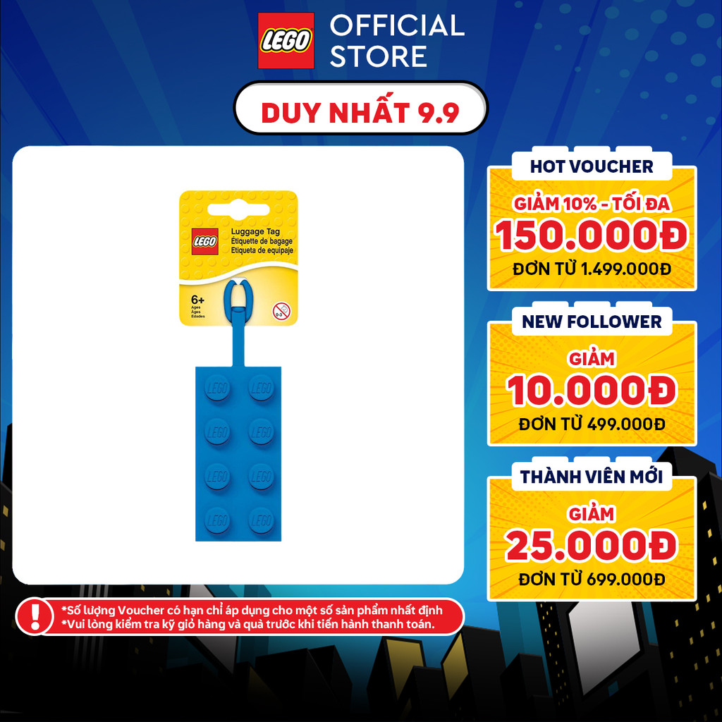 Thẻ Tên LEGO® - Viên Gạch 2x4 Xanh Dương LEGO LICENSED 52001