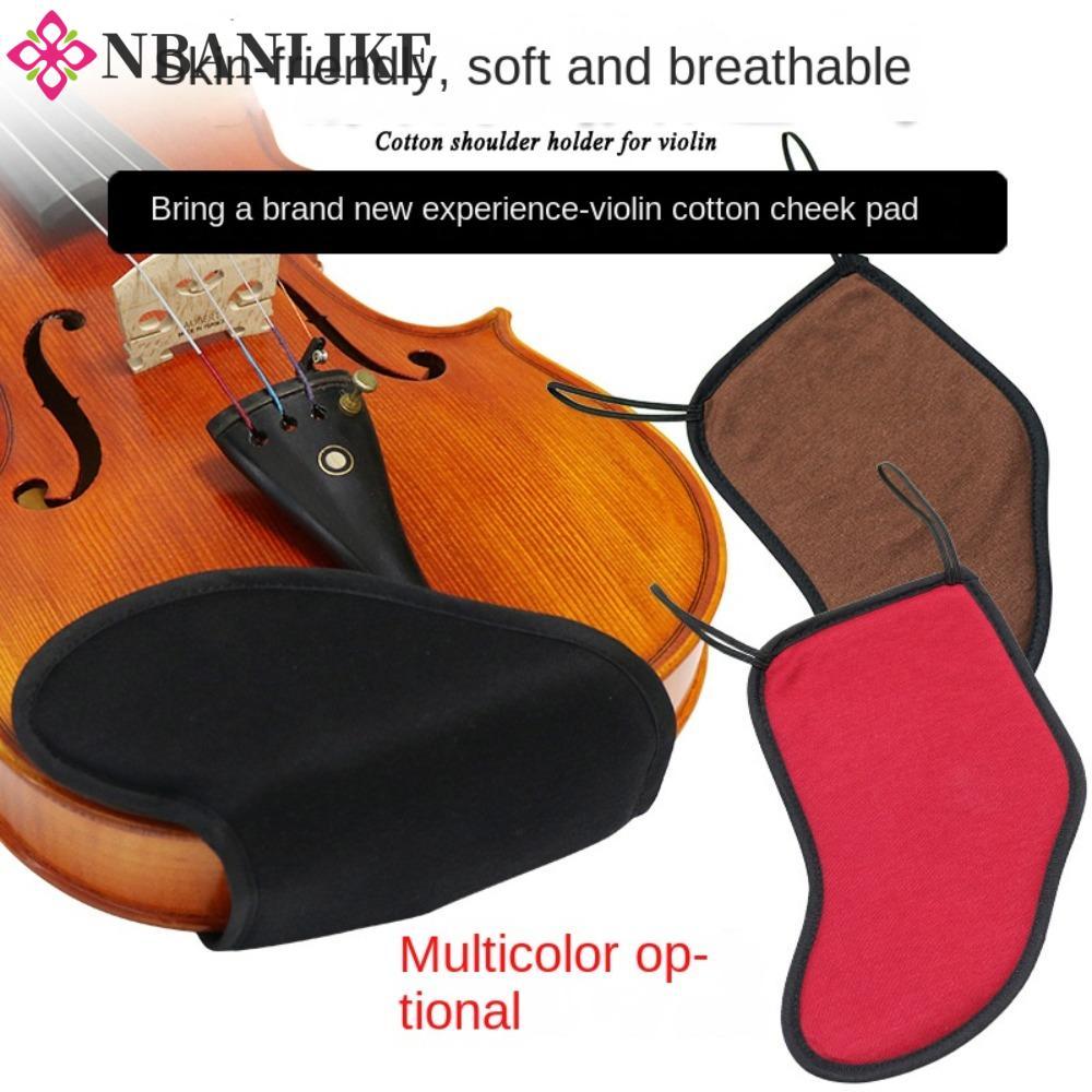 NBANLIKE Violin Chin Rest Pad, Đệm Đen / Đỏ Violin Vai Còn Lại Pad, Fiddle Parts Protector Cotton Mề