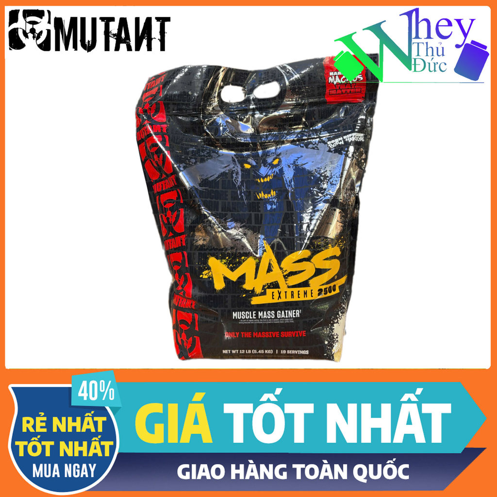 Combo Mutant Mass EXTreme 2500 12Lbs Vị Cookie và BCAA Mutant- Sữa tăng cân tăng cơ bổ sung protein