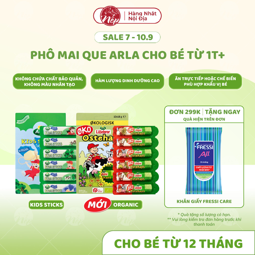 [Date Mới] Phô mai que Processed Cheese Arla Kids Sticks bổ sung Protein, Canxi bé từ 1 tuổi|Hộp 6 q