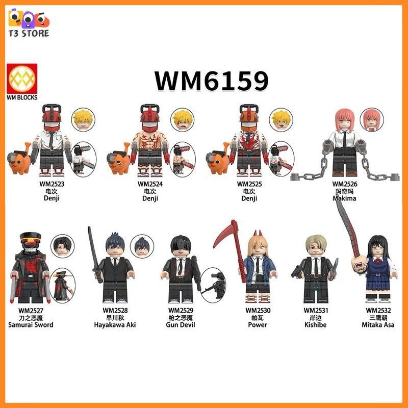 Chainsaw Man Đồ Chơi Lắp Ráp Các Nhân Vật Truyện Tranh Chainsaw Man (WM6159)