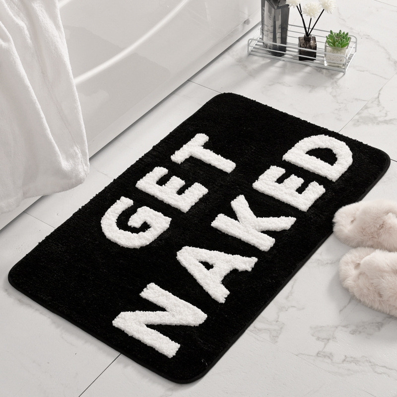 Fresh Creative Letters Bathroom Absorbent Non-Slip Floor Mat Household Wear-Resistant Stain-Resistan