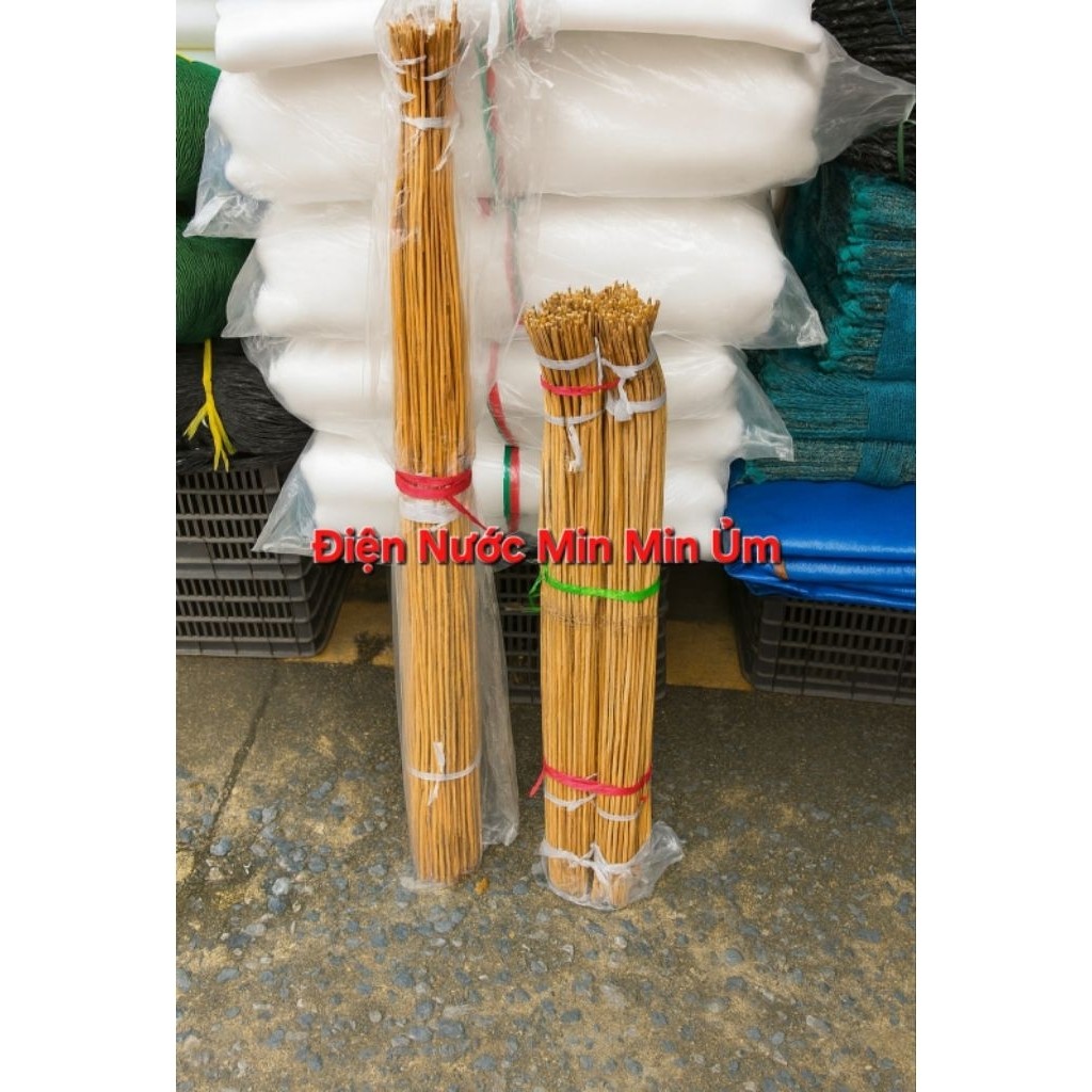 Combo 10 20 30 50 cần câu cắm cá có dây lưỡi đầy đủ dài 1m2, 90cm, loại dẻo, tốt , tre già -  Điện n