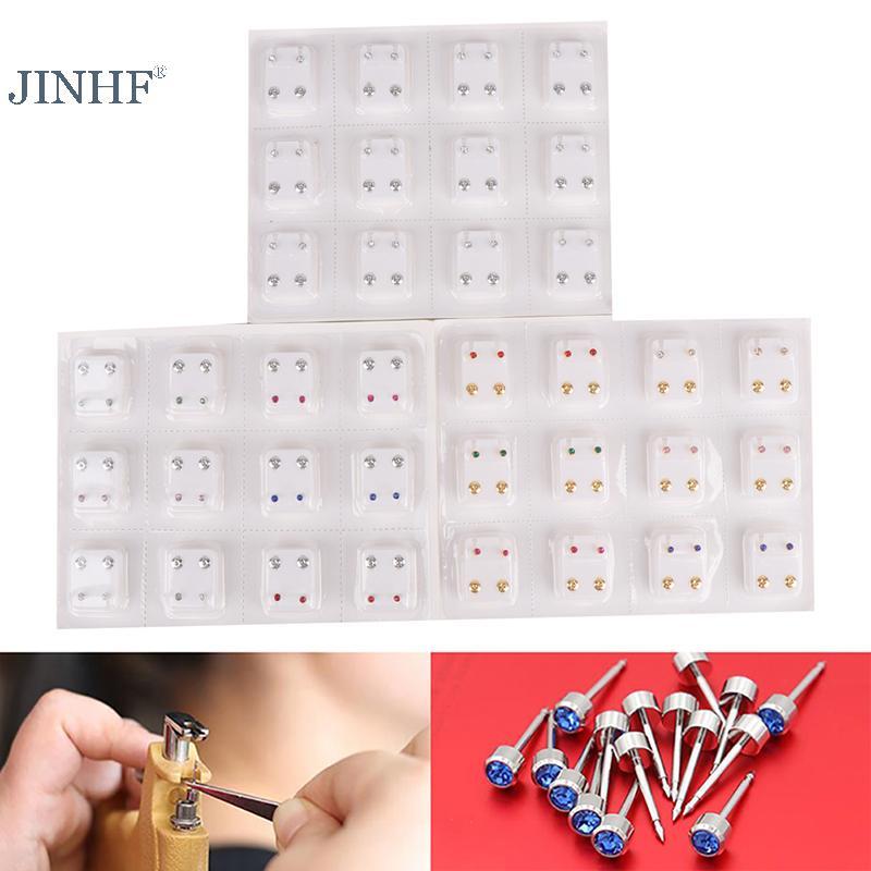 JINHF 24 Chiếc Bông Tai Y Tế Dụng Cụ Xuyên Tai Bông Tai Phẫu Thuật Thép Bông Tai Nữ HOT