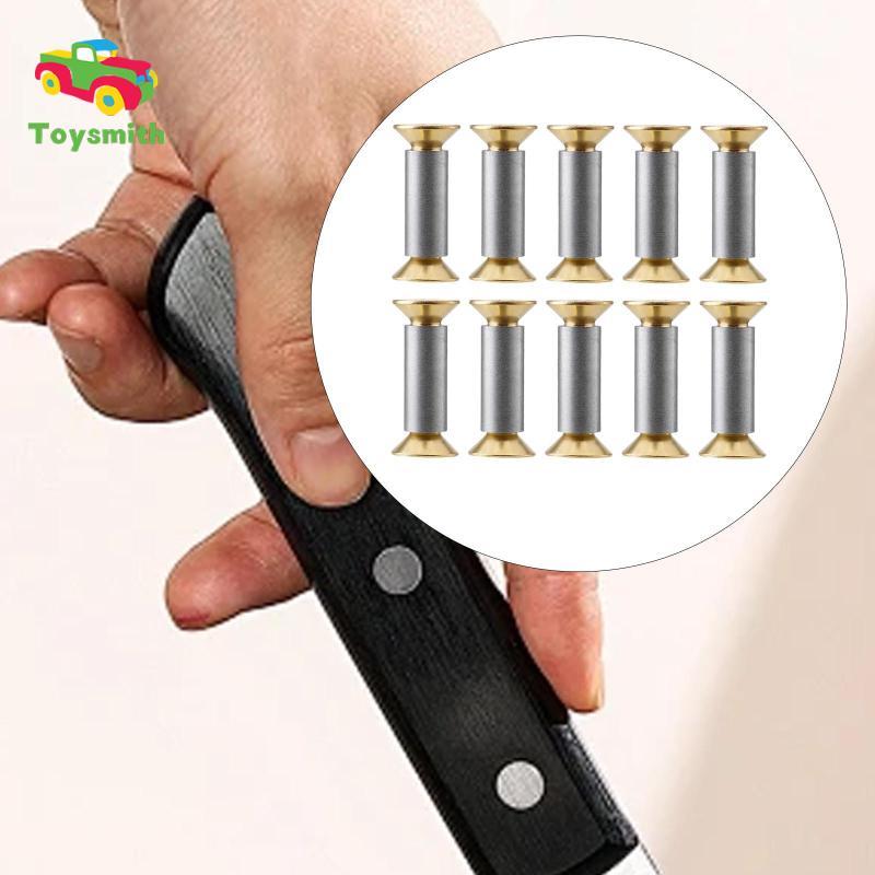 10 Chiếc Ốc Vít Đầu Phẳng, Đinh Tán, Bu Lông Tay Cầm Làm Dao, Ốc Vít, Chốt, Đinh Tán Cho Dao, Túi Xá