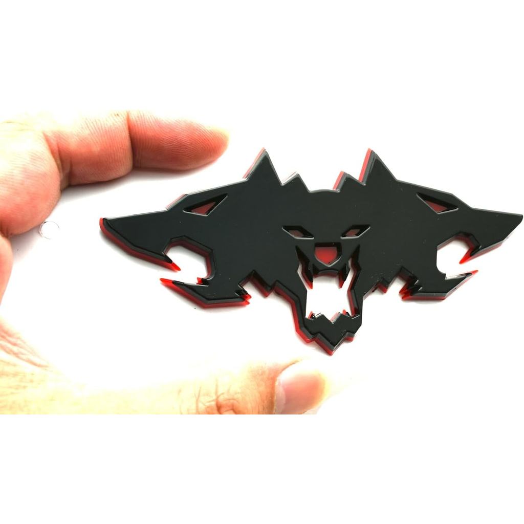 Biểu tượng Wolf Pack Logo 3D Huy hiệu ô tô Nhãn dán đề can tạo kiểu phía sau Tương thích với xe máy 