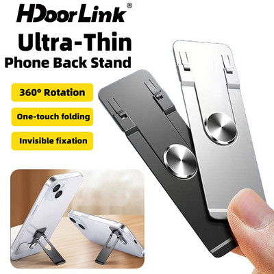 Giá đỡ nhãn dán mặt sau điện thoại di động siêu mỏng HdoorLink 360° Giá đỡ điện thoại để bàn gấp Mini xoay
