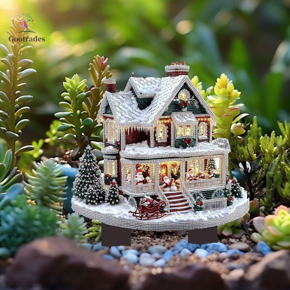 GOOTARDES Giáng sinh Acrylic Yard Signs, 2D Phim hoạt hình Người tuyết Yard Signs, Bướm chống nước s