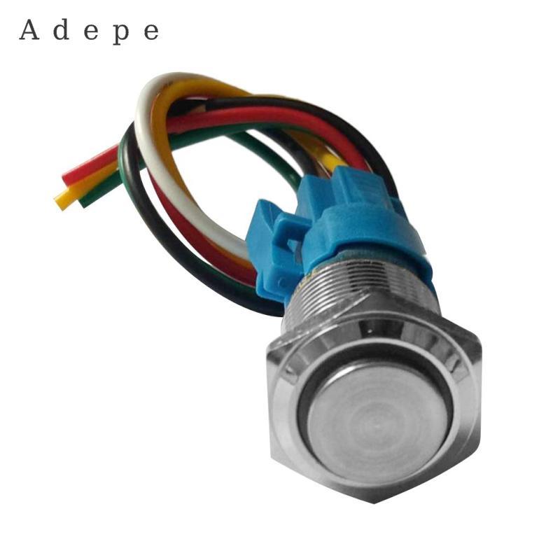 Công tắc nút 220-Lock IP60V / 5 có đầu nối dây (Vàng / Trắng / Đỏ / Xanh / Xanh)