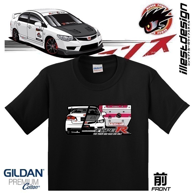 Áo thun tự động thời trang 2026: Áo thun thiết kế Honda CIVIC FD2R K20A CIVIC R Type FD2R FN2R Accor