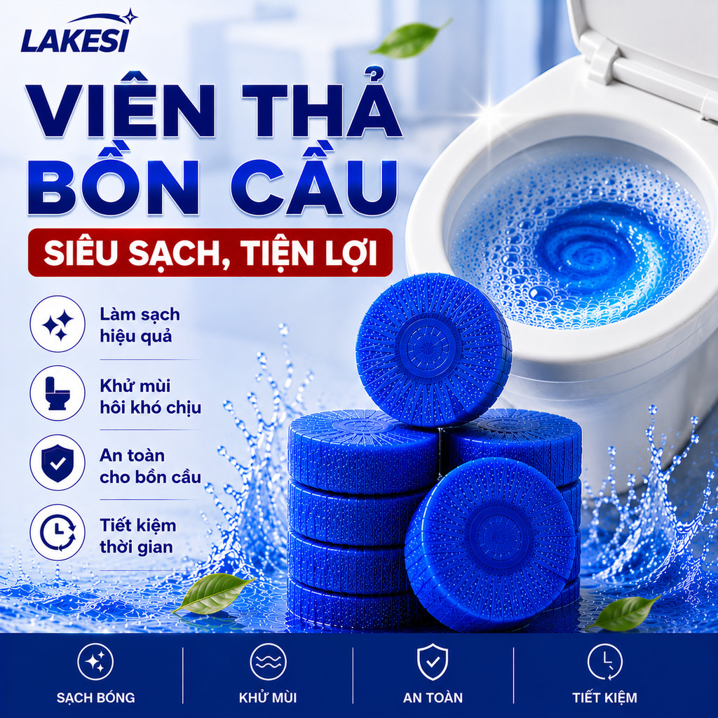 LAKESI Combo 10 Viên Thả Bồn Cầu Giảm Mùi Hôi