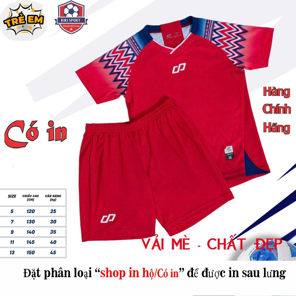 [HÀNG SẴN][Chính hãng CP Sport - Có in sau lưng] Áo thể thao CP Native màu Đỏ trẻ em vải mè cao cấp 
