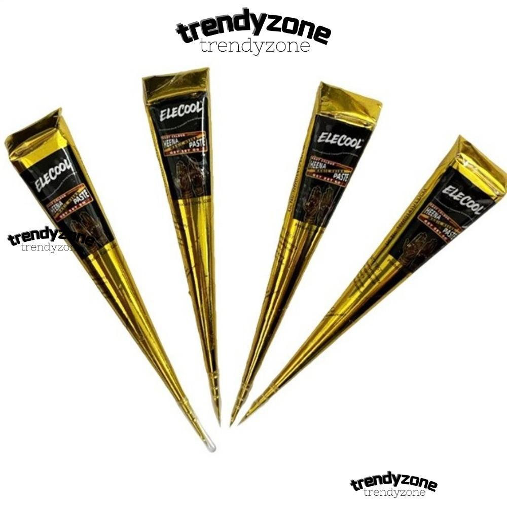 TRENDYZONEA0 Kem xăm Henna, Dễ sử dụng Bán vĩnh viễn Henna Paste Cone, Kem Henna Tạm thời Đen Nâu Nâ