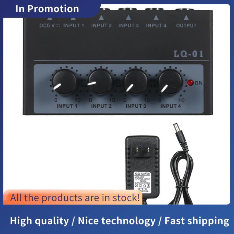 Máy trộn Độ ồn siêu thấp Máy trộn 4 kênh 4 đầu vào 1 đầu ra DC 5V Mini Audio Mixer Micro Guitar Mixe