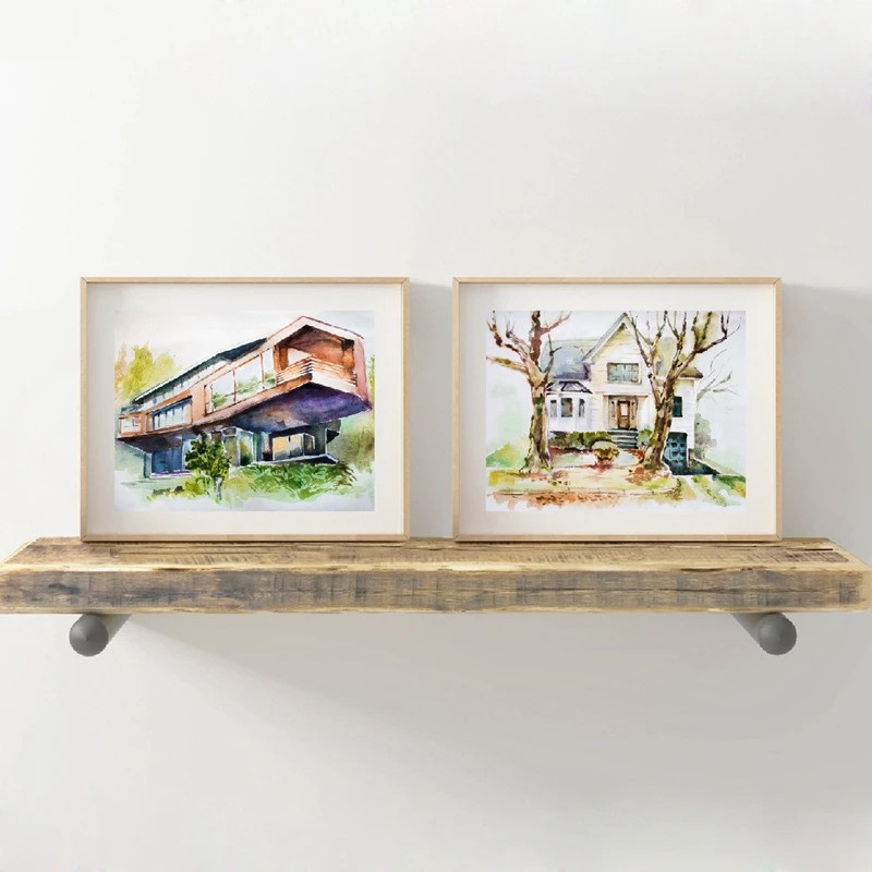 Wall Art Twilight 's Cullen Family Residence và Bella Swan House In màu nước, Quạt tranh áp phích Tw