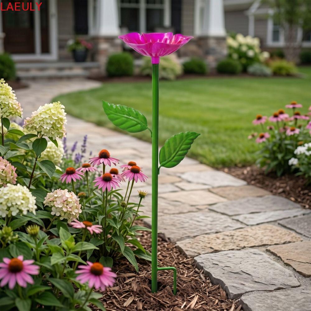 LAEULY Bee Butterfly Water Dispenser, Garden Stake Flower Design Bee Water Feeder, Sắt Bền Ngoài Trờ