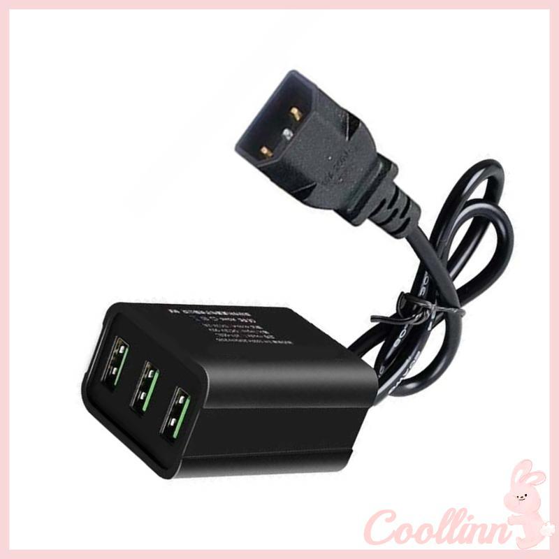 Bộ chuyển đổi sạc USB 3 cổng COO Power cho xe tay ga Ebike 36V 84V Hệ thống màu đen