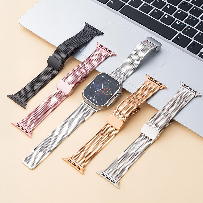 Dây đeo kim loại Milanese từ tính Thích hợp cho Apple Watch Full Range Apple Watch Dây đeo cổ tay th
