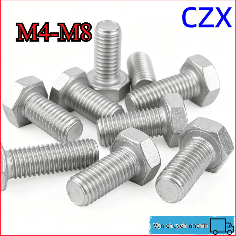Bulong lục giác ngoài ren ngược inox 304 , Ốc lục giác ren ngược M4-M8 【CZX2】