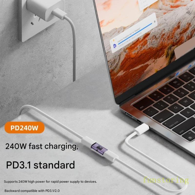 FUN Truyền dữ liệu nhanh Loại C Đầu nối nữ sang nữ Chuyên nghiệp 240W 80Gbps