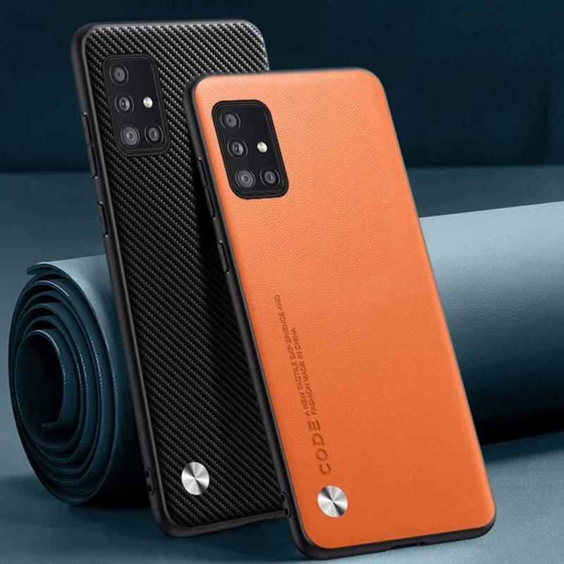 Ốp Da PU Sang Trọng Cho Samsung Galaxy A51 A71 M21 M30S 4G Bao Silicon Bảo Vệ Điện Thoại Dành Cho Sa