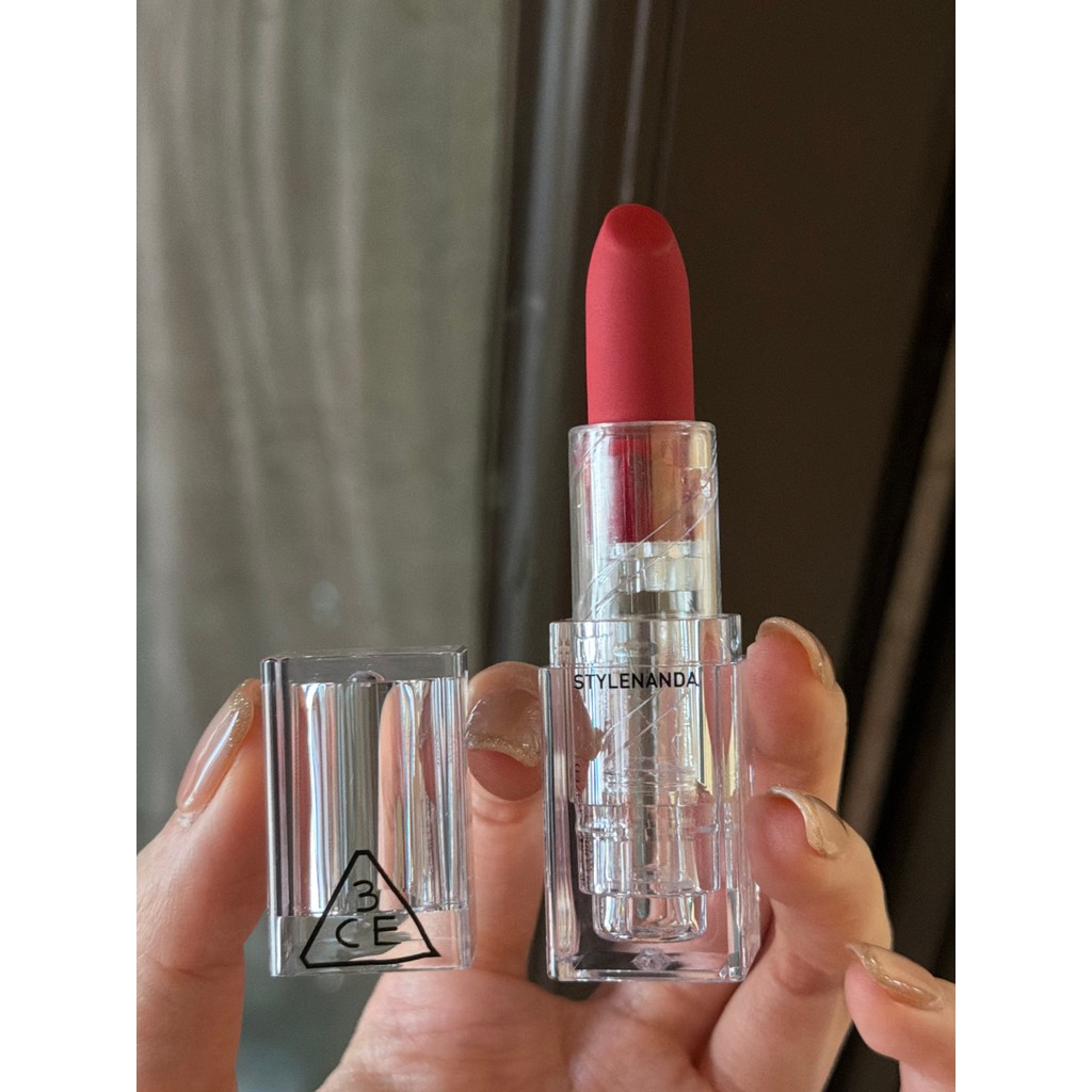 3CE Trong Suốt Acrylic Ánh Sáng Matte Matte Lipstick Ice Blue Pink Cold Berry#COLDSPACE口红3. 5g#3CE透明