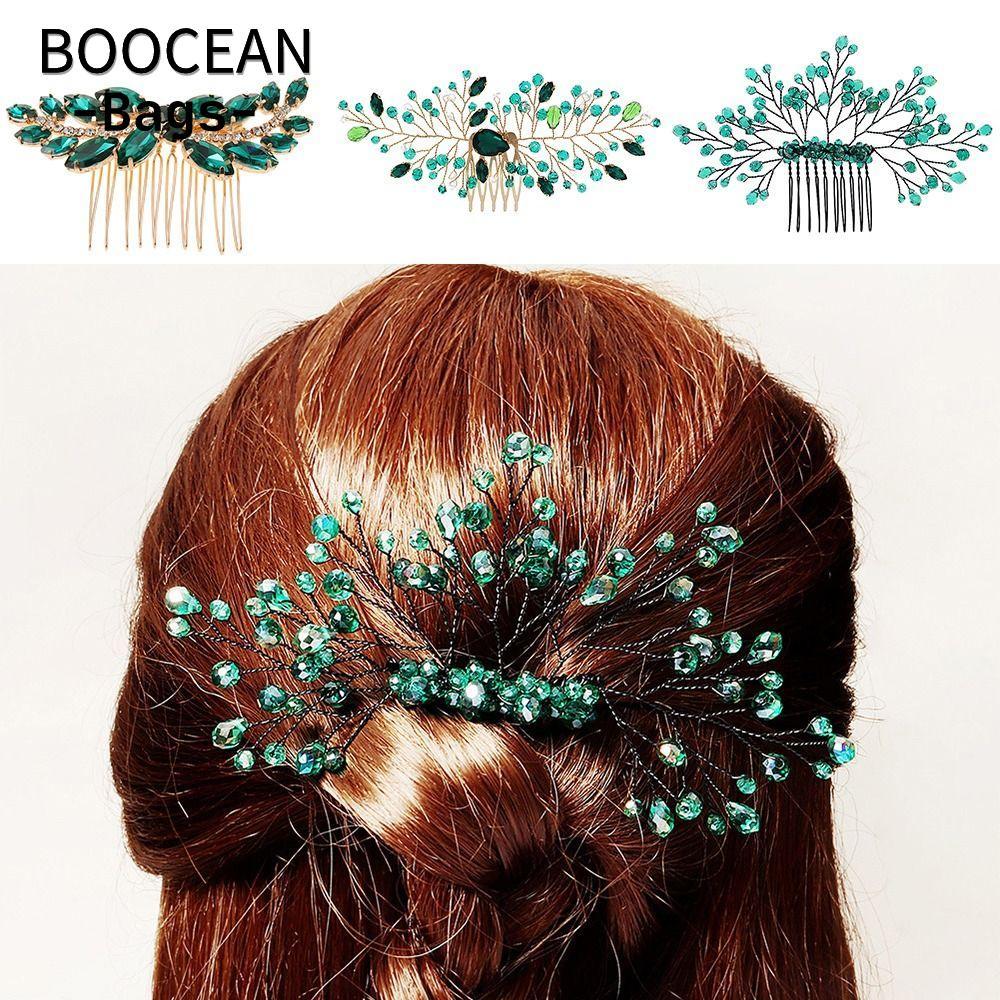 Lược chải tóc pha lê BOOCEAN Đồ trang trí tóc đẹp Pha lê Tiara Lược chải tóc đính đá