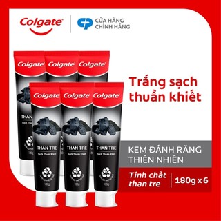 Bộ 6 Kem đánh răng Colgate thiên nhiên Than tre Hàn Quốc khử mùi diệt khuẩn 180g