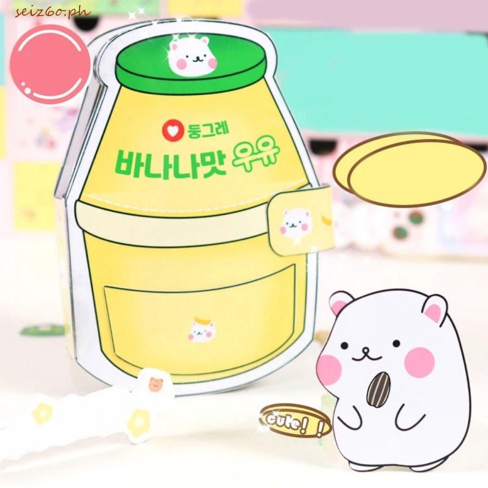 SEIZ6O Hamster Banana Milk Quiet Book, Beanie Book Material Pack Homemade Banana Milk Quiet Book, 3D