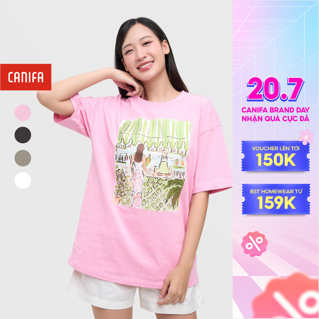 Áo phông nữ có hình in CANIFA 6TS25S007