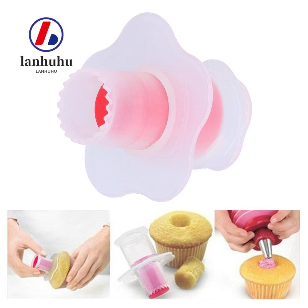 LANHUU 3 chiếc Cupcake Corer pit tông, PP Pink Cake Core Remover, Có thể tái sử dụng Dễ dàng sử dụng